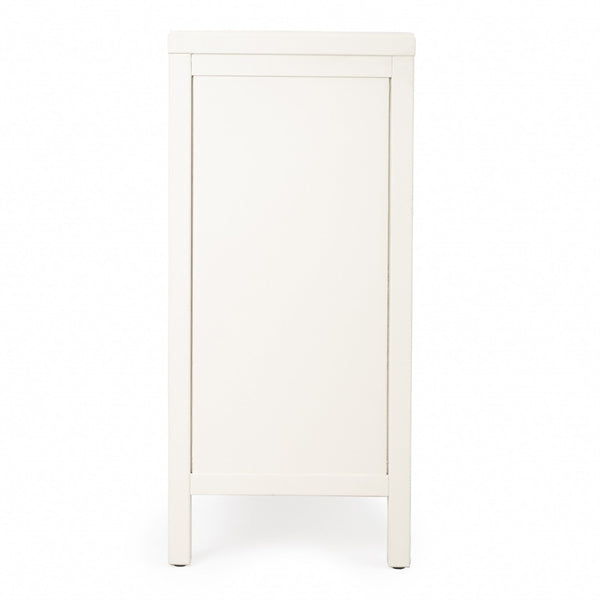 HomeRoots 31" White Solid Wood Sideboard with 2 Drawers & Doors - Elegant Storage for Any Room Decor 389745