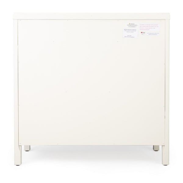 HomeRoots 31" White Solid Wood Sideboard with 2 Drawers & Doors - Elegant Storage for Any Room Decor 389745