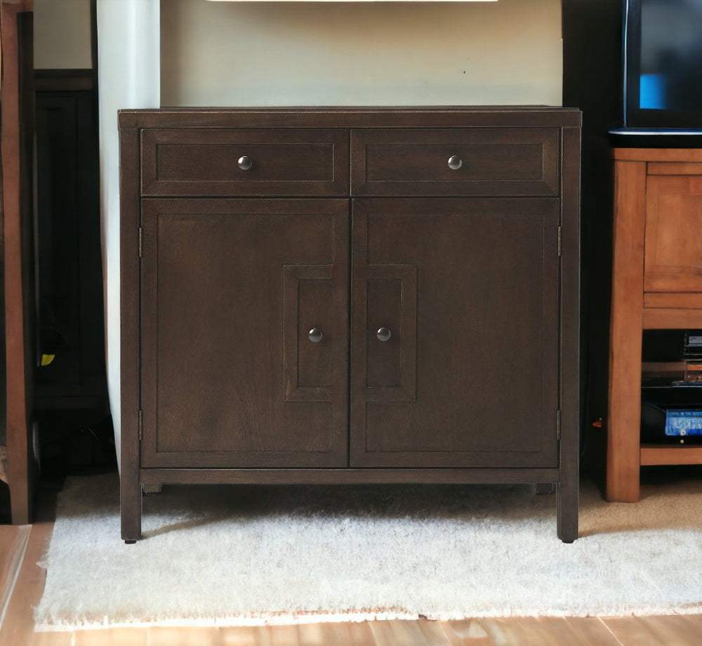 HomeRoots Imperial Coffee Console Cabinet – Modern Minimalist Design with Rich Dark Finish & Ample Storage Space 389747