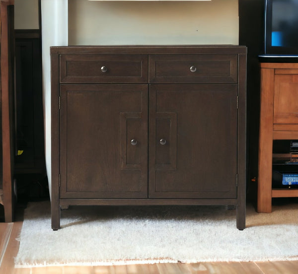 HomeRoots Imperial Coffee Console Cabinet – Modern Minimalist Design with Rich Dark Finish & Ample Storage Space 389747
