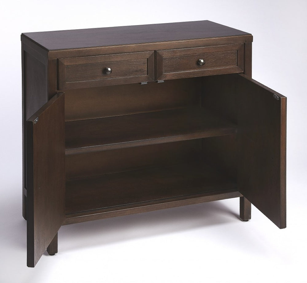 HomeRoots Imperial Coffee Console Cabinet – Modern Minimalist Design with Rich Dark Finish & Ample Storage Space 389747