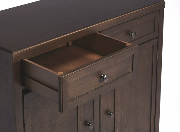 HomeRoots Imperial Coffee Console Cabinet – Modern Minimalist Design with Rich Dark Finish & Ample Storage Space 389747