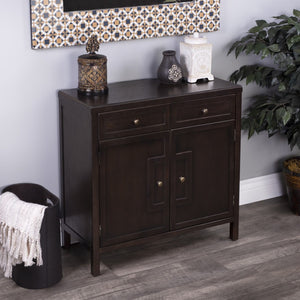HomeRoots Imperial Coffee Console Cabinet – Modern Minimalist Design with Rich Dark Finish & Ample Storage Space 389747