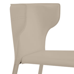 EuroStyle Divinia Regenerated Leather Counter Stools Upholstered Set for Kitchen Islands Taupe 38975-LTGRY