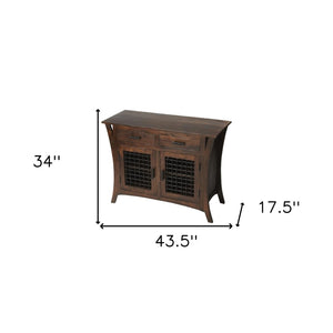 HomeRoots 44" Solid Mango Wood Accent Chest – Dark Brown, Two Drawers, Timeless Style for Any Room 389756