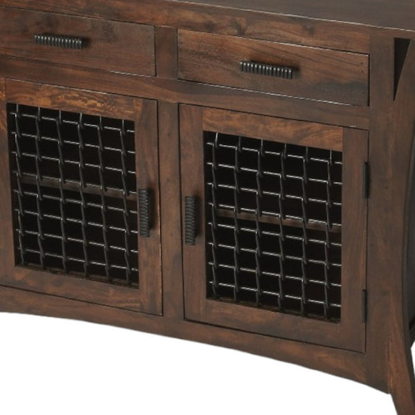 HomeRoots 44" Solid Mango Wood Accent Chest – Dark Brown, Two Drawers, Timeless Style for Any Room 389756