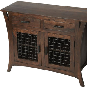 HomeRoots 44" Solid Mango Wood Accent Chest – Dark Brown, Two Drawers, Timeless Style for Any Room 389756
