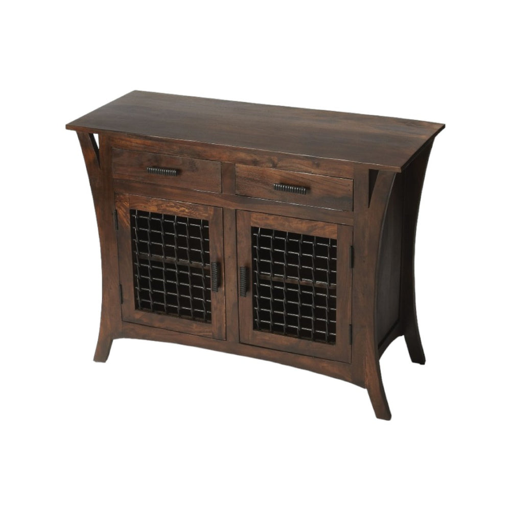 HomeRoots 44" Solid Mango Wood Accent Chest – Dark Brown, Two Drawers, Timeless Style for Any Room 389756