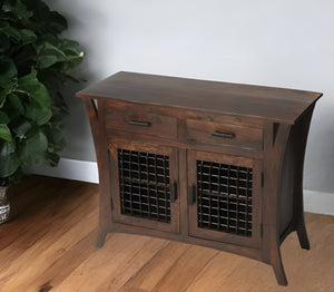 HomeRoots 44" Solid Mango Wood Accent Chest – Dark Brown, Two Drawers, Timeless Style for Any Room 389756