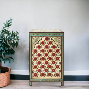 Homeroots 21" Brown And Green And Ivory Standard Accent Cabinet With One Drawer  Manufactured Wood 389763