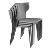 EuroStyle Divinia Stacking Side Chair in Gray - Set of 2