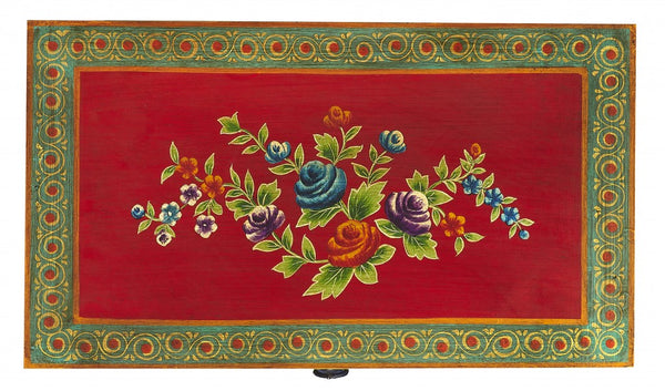 Homeroots 21" Blue And Green Solid Wood Seven Drawer Standard Chest  Solid Wood 389771