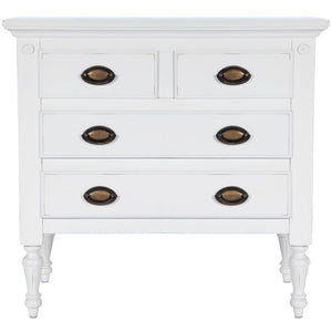 Homeroots 32" White Solid Wood Four Drawer Gentlemans Chest  Solid Wood 389777