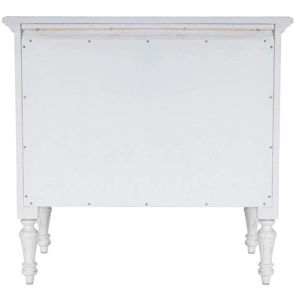 Homeroots 32" White Solid Wood Four Drawer Gentlemans Chest  Solid Wood 389777