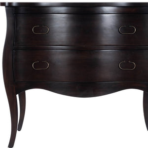 Homeroots 34" Brown Solid Wood Two Drawer Chest  Solid Wood 389779