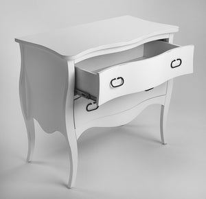 Homeroots 34" White Solid Wood Two Drawer Chest  Solid Wood 389780