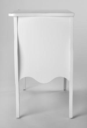 Homeroots 34" White Solid Wood Two Drawer Chest  Solid Wood 389780