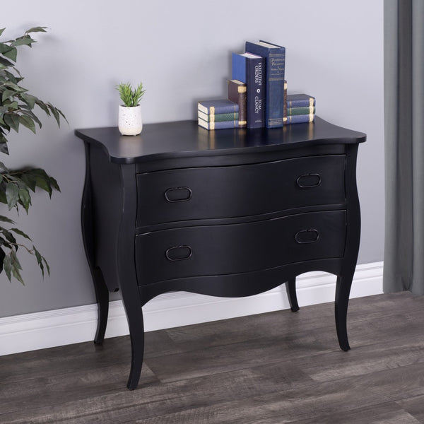 Homeroots Black 2 Drawer Chest   389781