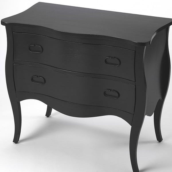 Homeroots Black 2 Drawer Chest   389781