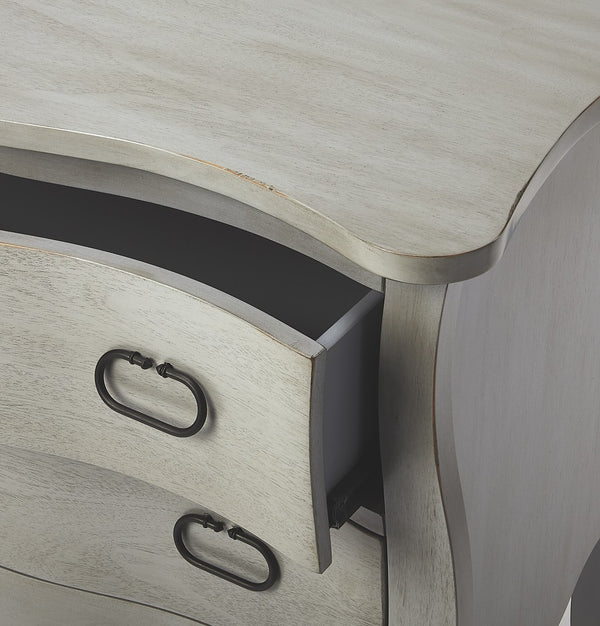 Homeroots 34" Gray Solid Wood Two Drawer Chest  Solid Wood 389783