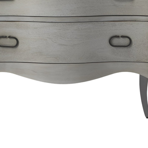 Homeroots 34" Gray Solid Wood Two Drawer Chest  Solid Wood 389783