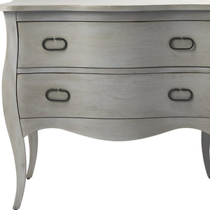 Homeroots 34" Gray Solid Wood Two Drawer Chest  Solid Wood 389783