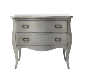 Homeroots 34" Gray Solid Wood Two Drawer Chest  Solid Wood 389783