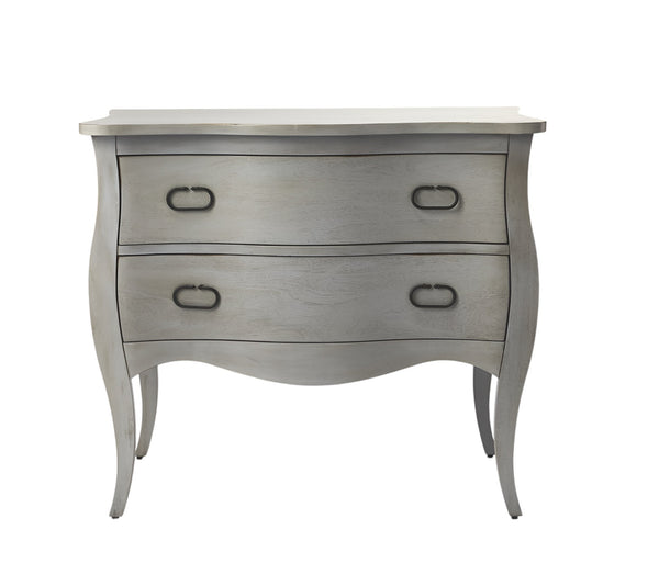 Homeroots 34" Gray Solid Wood Two Drawer Chest  Solid Wood 389783