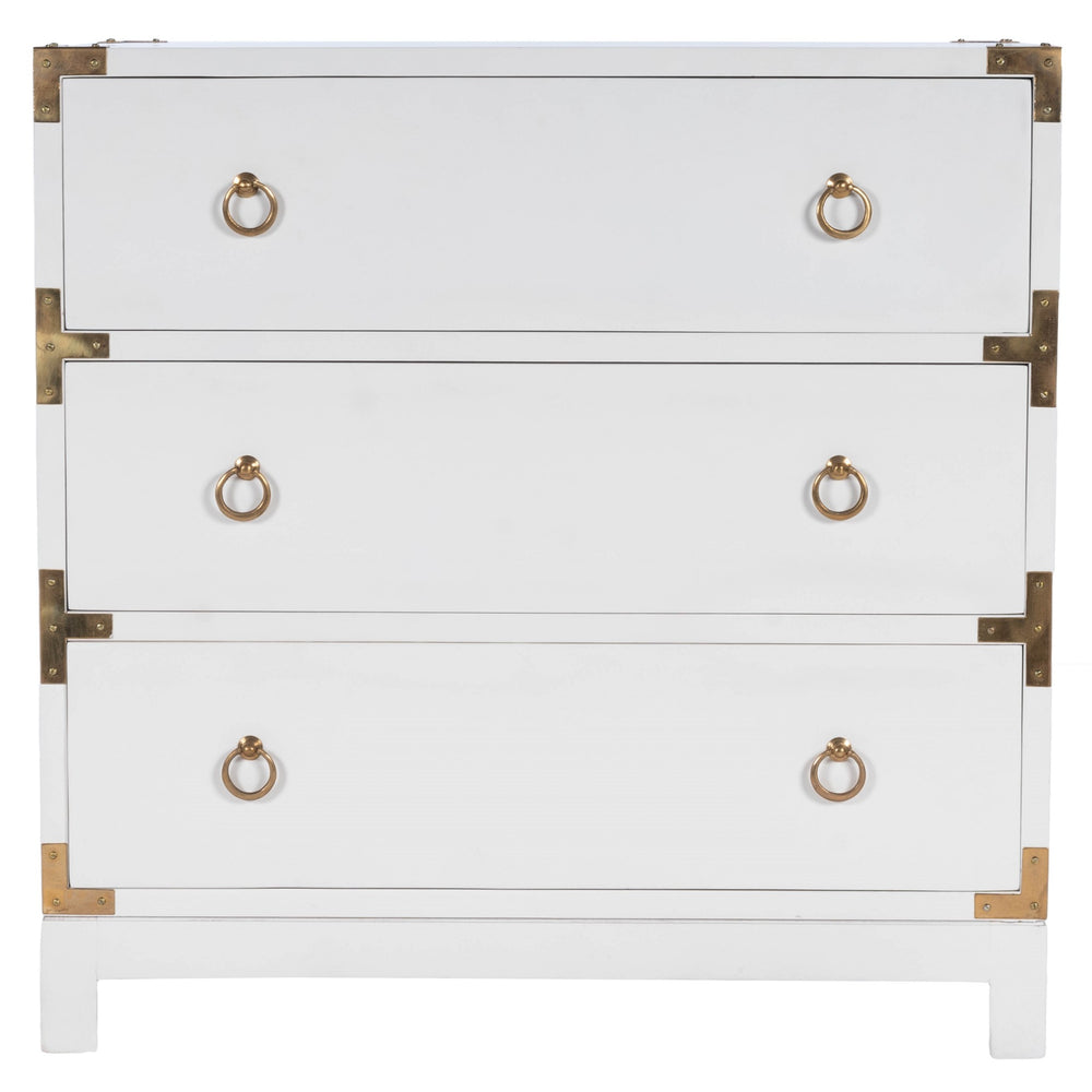 Homeroots 28" White Solid Wood Three Drawer Dresser  Solid Wood 389785
