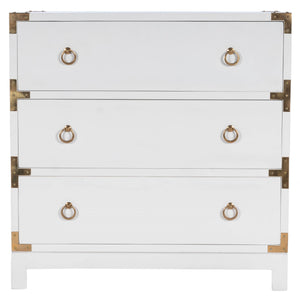 Homeroots 28" White Solid Wood Three Drawer Dresser  Solid Wood 389785