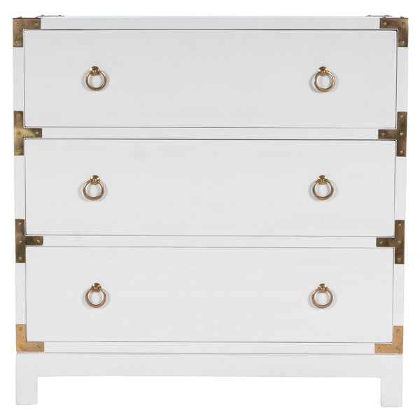 Homeroots 28" White Solid Wood Three Drawer Dresser  Solid Wood 389785