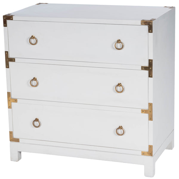 Homeroots 28" White Solid Wood Three Drawer Dresser  Solid Wood 389785