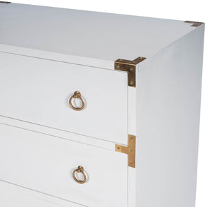 Homeroots 28" White Solid Wood Three Drawer Dresser  Solid Wood 389785