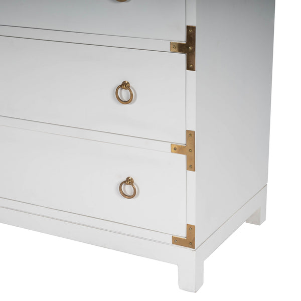 Homeroots 28" White Solid Wood Three Drawer Dresser  Solid Wood 389785