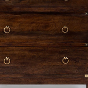 Homeroots 28" Brown Solid Wood Three Drawer Dresser  Solid Wood 389787