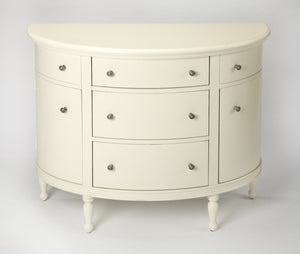 HomeRoots 41" White Solid Wood Sideboard – Elegant Five Drawer Storage with Two Doors for Any Home Decor 389788