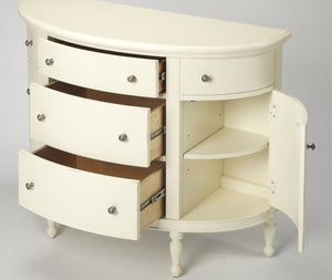HomeRoots 41" White Solid Wood Sideboard – Elegant Five Drawer Storage with Two Doors for Any Home Decor 389788