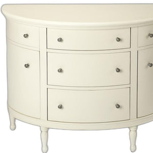 HomeRoots 41" White Solid Wood Sideboard – Elegant Five Drawer Storage with Two Doors for Any Home Decor 389788