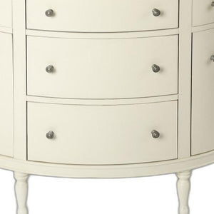 HomeRoots 41" White Solid Wood Sideboard – Elegant Five Drawer Storage with Two Doors for Any Home Decor 389788