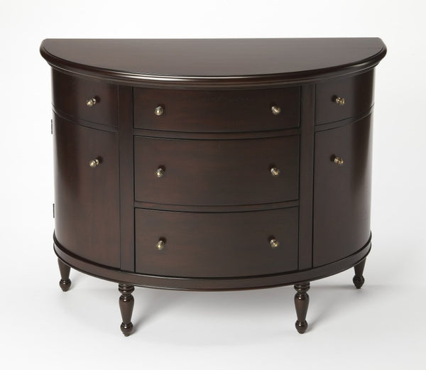 HomeRoots 41" Dark Brown Solid Wood Sideboard - Elegant Five Drawer Storage for Home Décor & Organization 389789