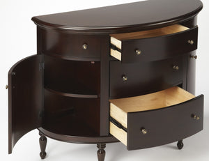 HomeRoots 41" Dark Brown Solid Wood Sideboard - Elegant Five Drawer Storage for Home Décor & Organization 389789