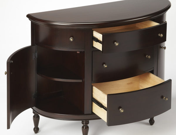 HomeRoots 41" Dark Brown Solid Wood Sideboard - Elegant Five Drawer Storage for Home Décor & Organization 389789