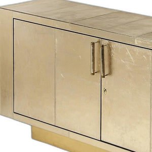 Homeroots 71" Gold Solid Wood Buffet Table With Two Doors   389794