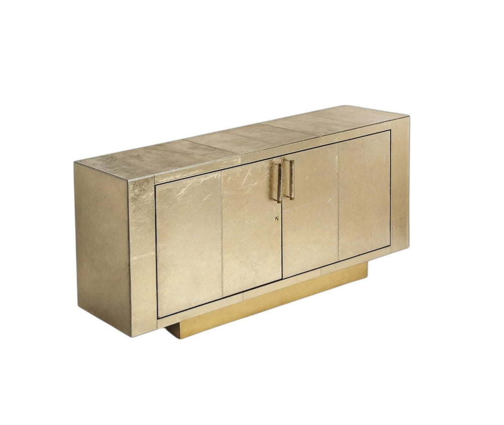 HomeRoots 71" Gold Solid Wood Buffet Table - Elegant Storage Solution with Ample Space & Modern Style 389794