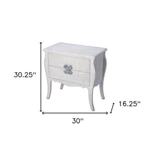 Homeroots 30" Off White Standard Accent Chest With Two Drawers  Manufactured Wood 389799
