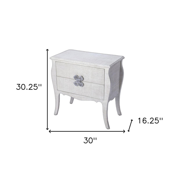 Homeroots 30" Off White Standard Accent Chest With Two Drawers  Manufactured Wood 389799