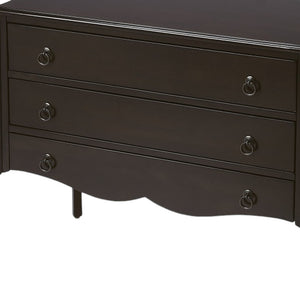 Homeroots Wilshire Chocolate 3 Drawer Chest  Solid Wood 389802