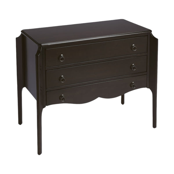 Homeroots Wilshire Chocolate 3 Drawer Chest  Solid Wood 389802