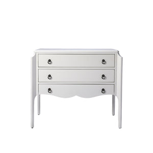 Homeroots 34" White Solid And Manufactured Wood Three Drawer Standard Chest  Solid And Manufactured Wood 389803