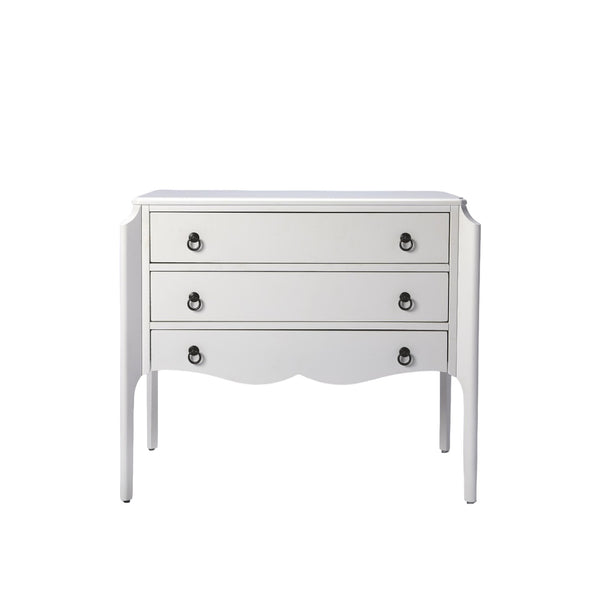 Homeroots 34" White Solid And Manufactured Wood Three Drawer Standard Chest  Solid And Manufactured Wood 389803